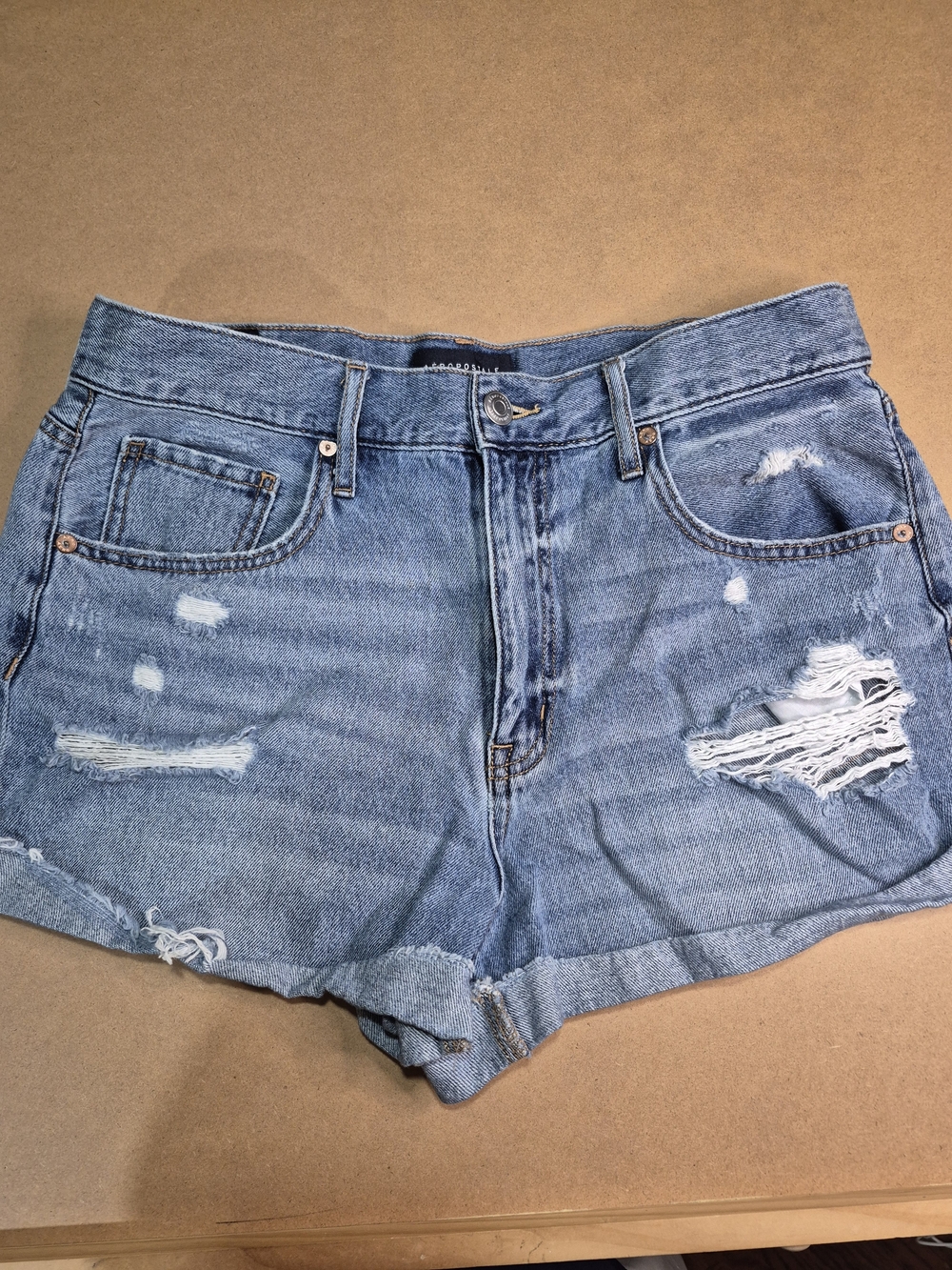 Aeropostale Light Blue Distressed Jean Shorts